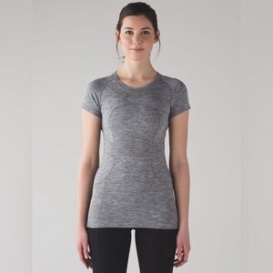 Lululemon Swiftly Tech Short Sleeve Crew in “Slate/White”
